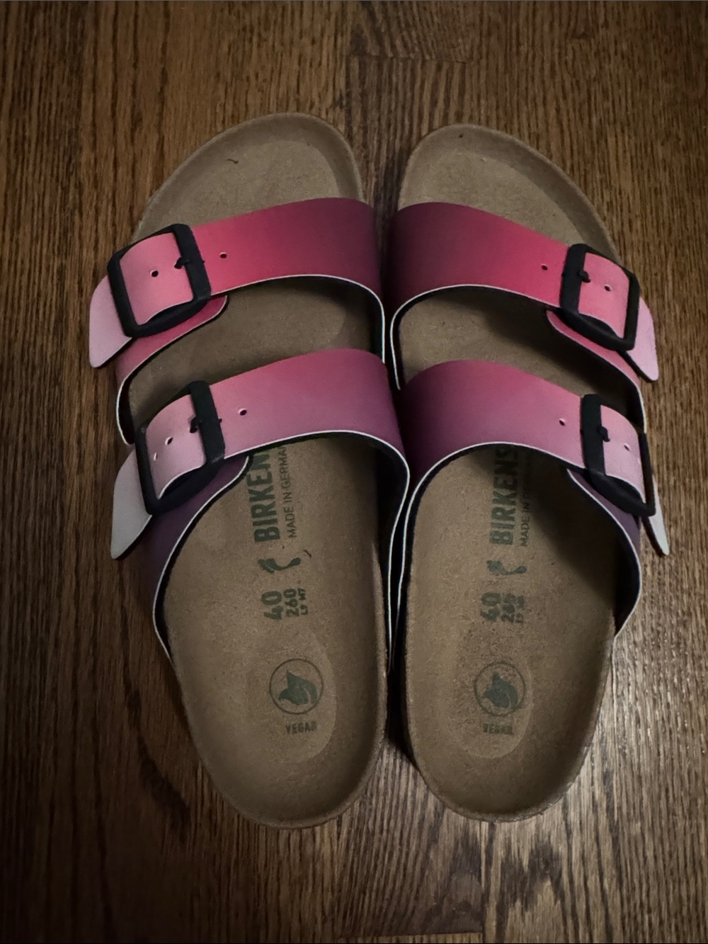 Birkenstock Arizona Ombre Pink to Purple Double Strap Sandals - Picture 4 of 4